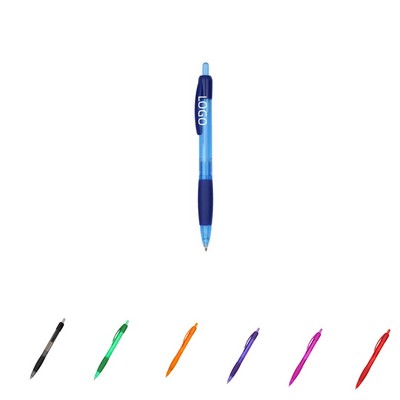 Frosted Barrel Click Pen with Rubber Grip