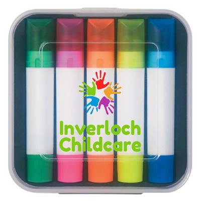 Gel Wax No Bleed Highlighter Set of 5 - Full Color Imprint